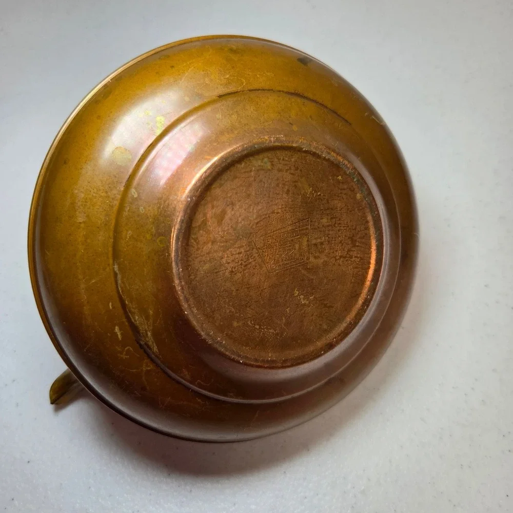 Vintage Revere Ware Copper Tea‎ Kettle Brass Handle Wood Grip 6 Cup 8X6